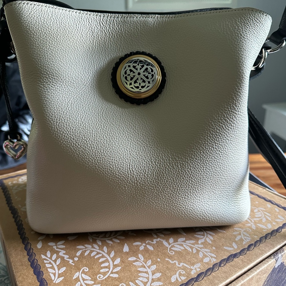 Brighton Cream Crossbody Bag with Medallion